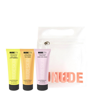 Nudestix 3-Step Citrus Renew Set Nudestix: Lemon-Aid Detox & Glow Paraben-Free Anti-Dullnes Peeling Lotion + Nudeskin Citrus-C Moisturizing Cream Mask For Face + Nudeskin Citrus Cleansing Balm For Face