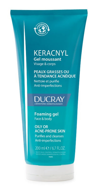 Ducray Keracnyl Biodegradable Fragrance Cleansing Shower Gel Face Oily