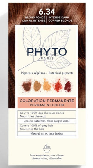 Phyto Color Kit Coloration 6.34 Intense Dark Copper Blonde Permanent Hair Dye