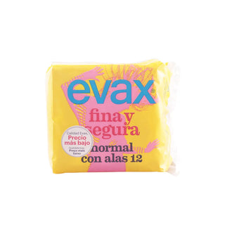 EVAX Fina & Segura Normal With Wings Sanitary Towels 12 Units