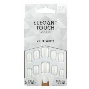 Elegant Touch Polished Colour 24 Nails Squoval Quite White