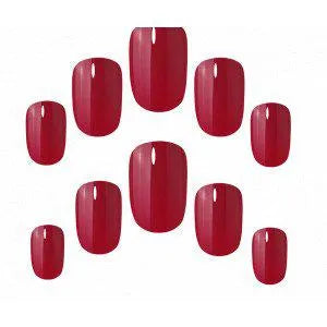 Elegant Touch Polished Colour 24 Nails Squoval Rich Red