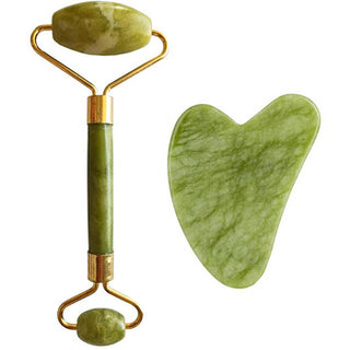 Palsar 7 Set Jade Roller Gua Sha Light Green Xiuyan