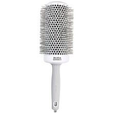 Olivia Garden Expert Blowout Speed Round Brush 65mm Wavy Bristles White & Grey