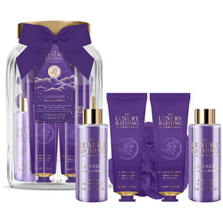 The Luxury Bathing Company Set Lavender In Glass Jar