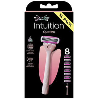 Wilkinson Sword Intuition Quattro Razor with 8 Blade Refills