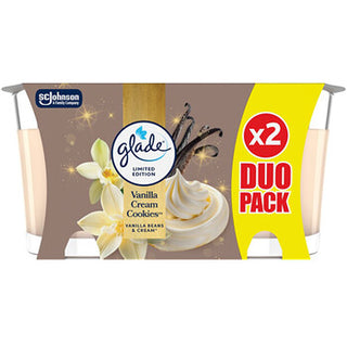 Glade Set Vanilla Cream Cookies Candle Duo