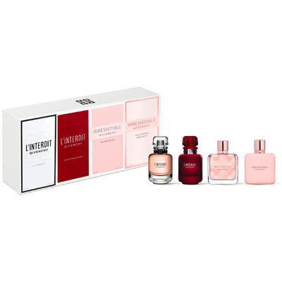 Givenchy Set Givenchy: L'Interdit Eau De Parfum For Women *Miniature + L' Interdit Rouge Eau De Parfum For Women *Miniature + Irresistible Eau De Parfum For Women *Miniature + Irresistible Rose Velvet Eau De Parfum For Women *Miniature