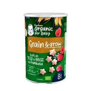 GERBER Organic Snack Cereals and Raspberry