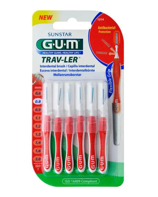 GUM Sunstar Interdental Brush 0.8mm Trav-Ler Iso1