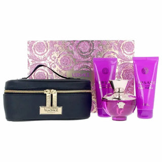 Versace Dylan Purple Gift Set EDP 100ml Body Lotion 100ml Shower Gel 100ml and Beauty Case