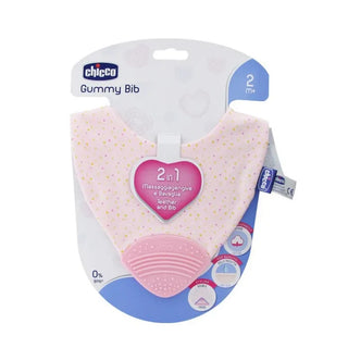 Chicco Gummy Bib Teething Ring 2-in-1 Pink