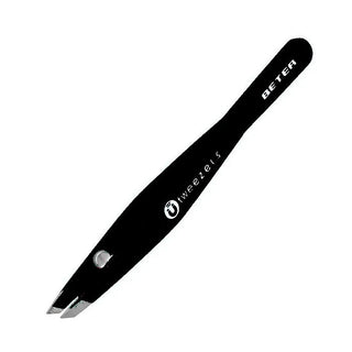 BETER Tweezers Magnetic Slanted Tip Black