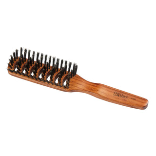 Eurostil Curved Wooden Hairbrush Boar Bristles