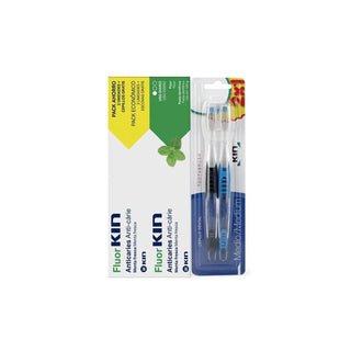 KIN Set Pasta Anticaries Menta Fresca with Toothbrushes