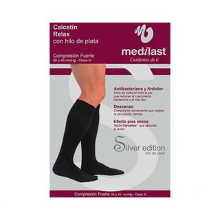 Medilast Compression Socks Strong Silver Black Large