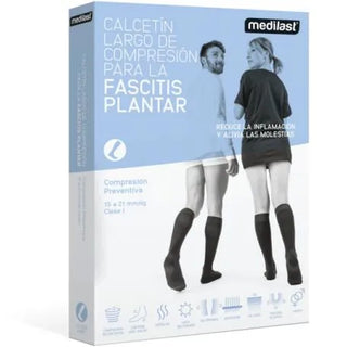 MEDILAST Plantar Fasciitis Sock Long Medium Black