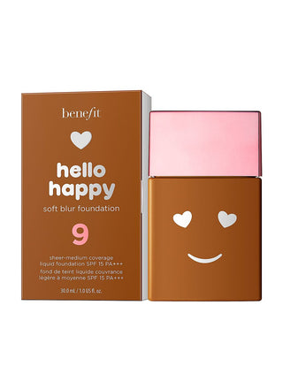 Benefit Hello Happy Soft Blur Matte Finish Liquid Foundation 09 Deep Neutral SPF 15