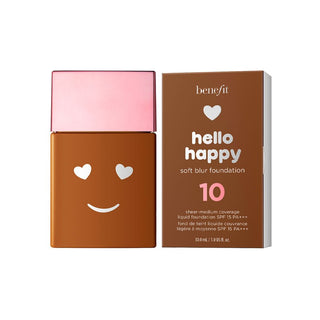 Benefit Hello Happy Soft Blur Matte Finish Liquid Foundation 10 Deep Warm SPF 15