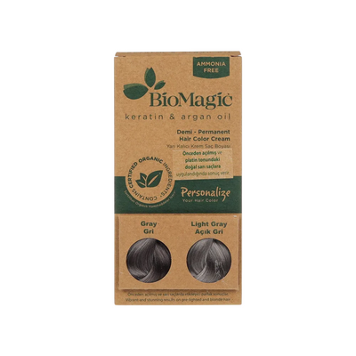 Biomagic Biomagic Keratin & Argan Oil Demi-Permanent Hair Dye Grey *Tester 250 ml *Tester Permanent Hair Dye