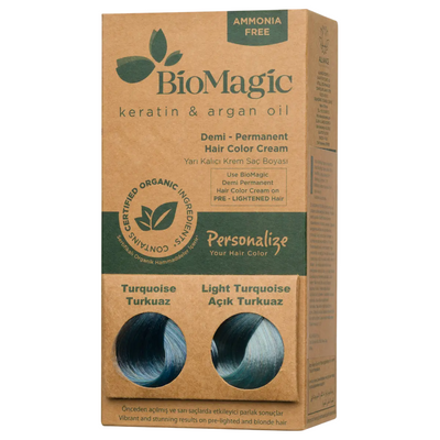 Biomagic Biomagic Keratin & Argan Oil Demi-Permanent Hair Dye Turquoise *Tester 250 ml *Tester Permanent Hair Dye