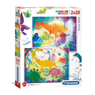 Clementoni Set Duo Clementoni Supercolor Funny Dinos Puzzle Unisex