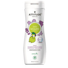 Attitude Little Leaves Kids Body Soap and Shampoo 2 in 1 Vanilla Pear