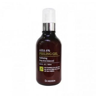 Dr. Hedison Aha 6% AHA concentration including citric glycolic and lactic acids. Smooth Peeling Gel