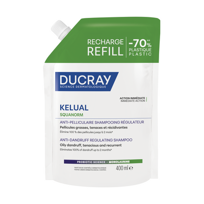Ducray Kelual Squanorm Hair Treatment Shampoo Anti-Dandruff For Scalp With Oily Dandruf Refill