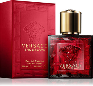 Versace Eros Flame Eau de Parfum bottle and box