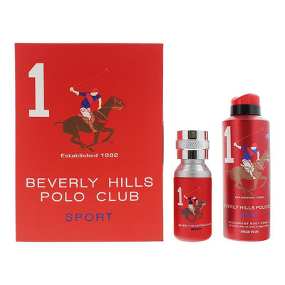 Beverly Hills Polo Club Gift Set Beverly Hills Polo Club: 1982 - Sport 1 + 1982 - Sport 1 Anti-Perspirant Deodorant Spray for Men | EDT