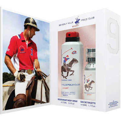 Beverly Hills Polo Club Gift Set Beverly Hills Polo Club: 1982 - Sport 8 + 1982 - Sport 9 Anti-Perspirant Deodorant Spray for Men | EDT