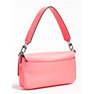Guess Brightside Polyurethane Textile Bag Logo Neon Pink For Women