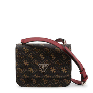 Guess Noelle Logo Textile Crossbody Bag Brown hwql78 79780 18.5 x 14.5 x 7 cm For Women