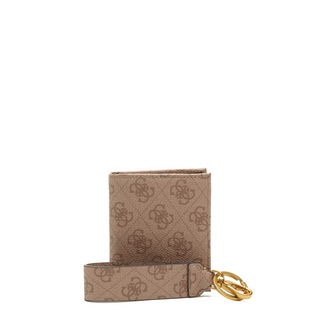 Guess Set Guess Vezzola Textile Wallet With logo Keychain GBOX SM BFLD W/CP&KRN Beige For Men