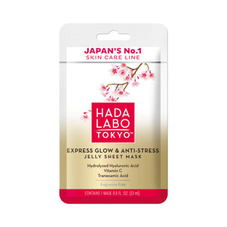 Hada Labo Tokyo Premium Hyaluronic Acid Glow & Anti Stress Sheet Mask Face Day