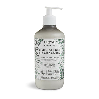 I Love Naturals Collection Vegan Moisturizing Lime Ginger & Cardamom Lotion For Hands & Body