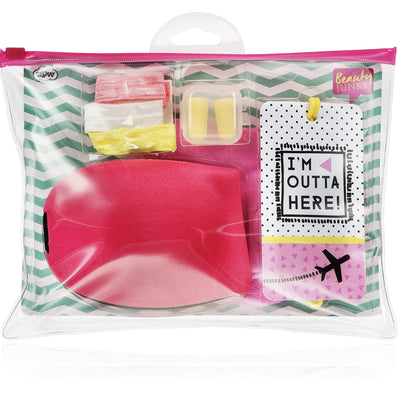 Beauty Junky Inflight Essential Kit Set Beauty Junky: Beauty Junky Hair Elastic + Beauty Junky Foam Earplugs + Beauty Junky Luggage Tag Metal Keyring + Beauty Junky Textile Socks For Women + Beauty Junky Sleep Mask Universal