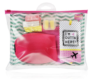 Beauty Junky Inflight Essential Kit Set Beauty Junky: Beauty Junky Hair Elastic + Beauty Junky Foam Earplugs + Beauty Junky Luggage Tag Metal Keyring + Beauty Junky Textile Socks For Women + Beauty Junky Sleep Mask Universal