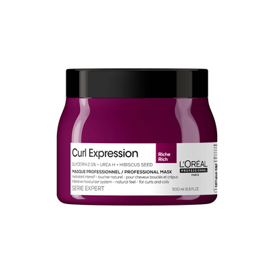 L`Oreal Professionnel Serie Expert Curl Expression Rich Glycerin2.5% + Urea H + Hibiscus Seed Hair Treatment Cream Mask Intense Moisturizing