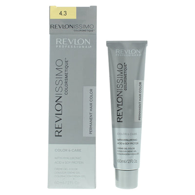 Revlon Revlonissimo Colorsmetique Hyaluronic Acid 4.3 Medium Golden Brown Permanent Hair Dye