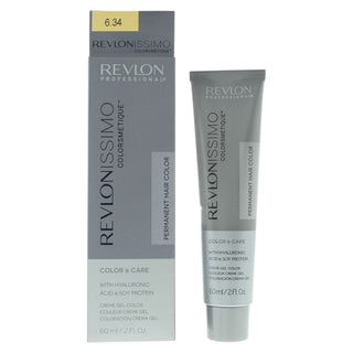 Revlon Revlonissimo Colorsmetique Hyaluronic Acid 6.34 Dark Coppery Gold Blonde Permanent Hair Dye
