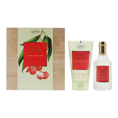 4711 Set 4711: Acqua Colonia Lychee & White Mint Eau De Cologne Unisex + Acqua Colonia Lychee & White Mint Moisturizing Shower Gel Body All Skin Types