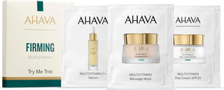 Ahava Set Ahava: MultiVitamin C+ Firming Serum For Face *Sample + Multivitamin Firming Massage Cream Mask For Face *Sample + MultiVitamin Firming Day Cream For Face SPF 30 *Sample