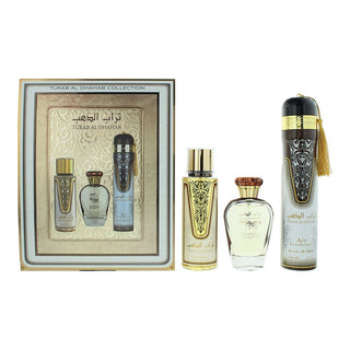 Ard Al Zaafaran Set Ard Al Zaafaran: Turab Al Dhahab Eau De Parfum For Women + Turab Al Dhahab Deodorant Spray For Men + Turab Al Dhahab Room Spray