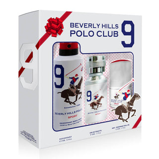 Beverly Hills Polo Club Set Beverly Hills Polo Club: 1982 - Sport 9 Eau De Toilette For Men + 1982 - Sport 9 Anti-Perspirant Deodorant Spray For Men + 1982 - Sport 9 Anti-Perspirant Deodorant Roll-On For Men