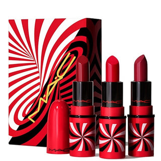 MAC Tiny Tricks Set MAC: Mini Matte Cream Lipstick Awe-Spicious *Miniature + Mini Matte Cream Lipstick Snappy-Go-Lucky *Miniature + Mini Matte Cream Lipstick Sleight Of Grand *Miniature