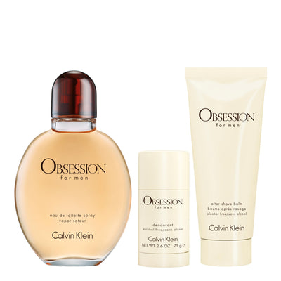 Calvin Klein Set Calvin Klein: Obsession Eau De Toilette For Men + Obsession Calming After-Shave Balm + Obsession Anti-Sweat Deodorant Stick For Men