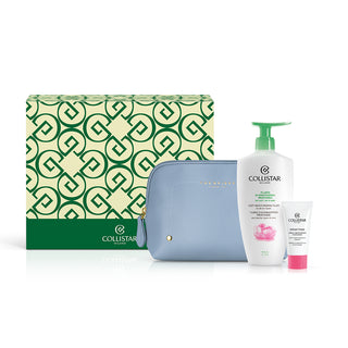Collistar Set Collistar: Special Perfect Body - Deep Moisturizing Fluid Italian Peony Extract Hydrating Day Body Lotion + Idro-Attiva+ Deep Moisturizing Gel Cream Face + The Bridge GWP Textile Pouch Blue