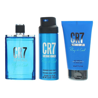 Cristiano Ronaldo Set Cristiano Ronaldo: CR7 Play It Cool Eau De Toilette For Men + CR7 Play It Cool Scented Spray For Men + CR7 Play It Cool Cleansing Shower Gel For All Skin Types